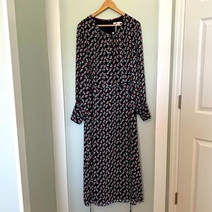 Boden Alba Midi Dress in Navy Clover Spot